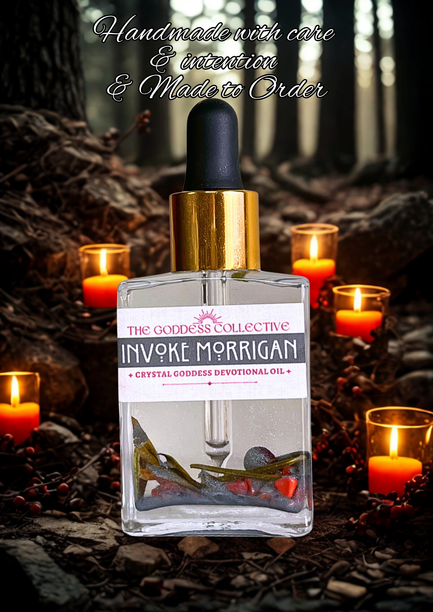 The Morrigan Goddess Oil | Protection, Strength & Transformation Ritual Oil | Devotional Oil for Courage, Sovereignty