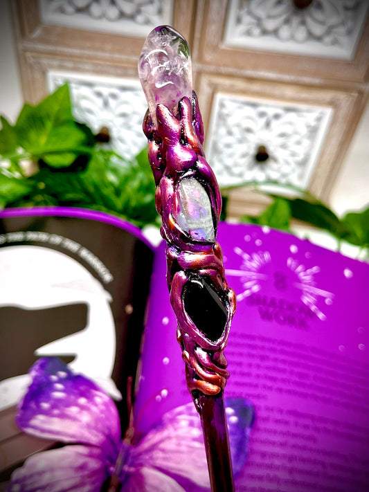 Guardian of the Veil- Handmade Crystal Wand