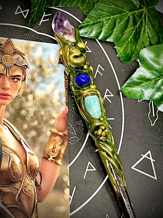 Athena’s Truthbearer - Handmade Crystal Wand