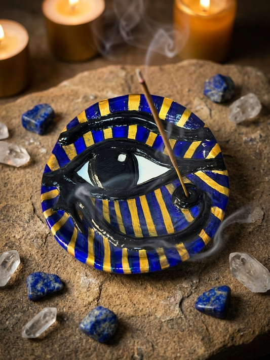 Egyptian Eye of Protection Ritual Incense Dish ✧ Handmade