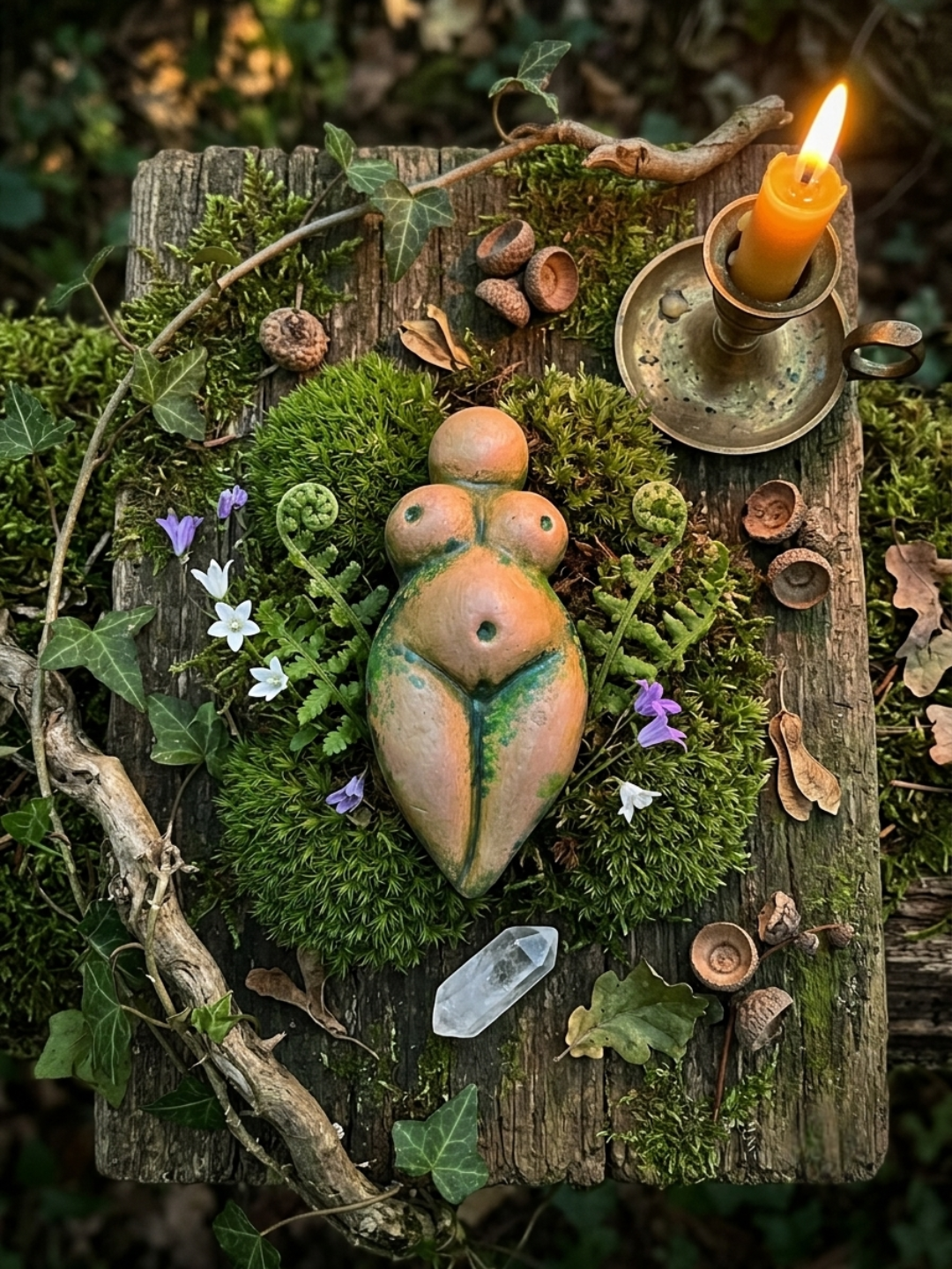 Sligachan Fae Handcrafted Altar Goddess - Moss
