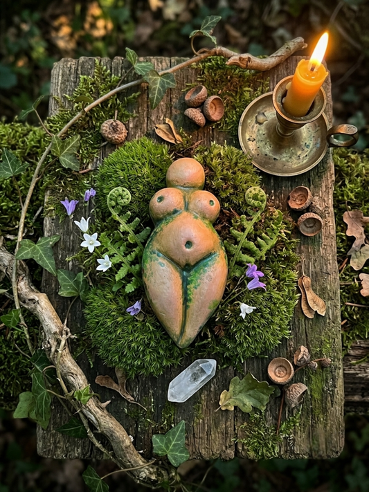 Sligachan Fae Handcrafted Altar Goddess - Moss