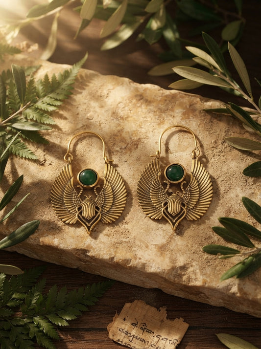 Golden Scarab Earrings