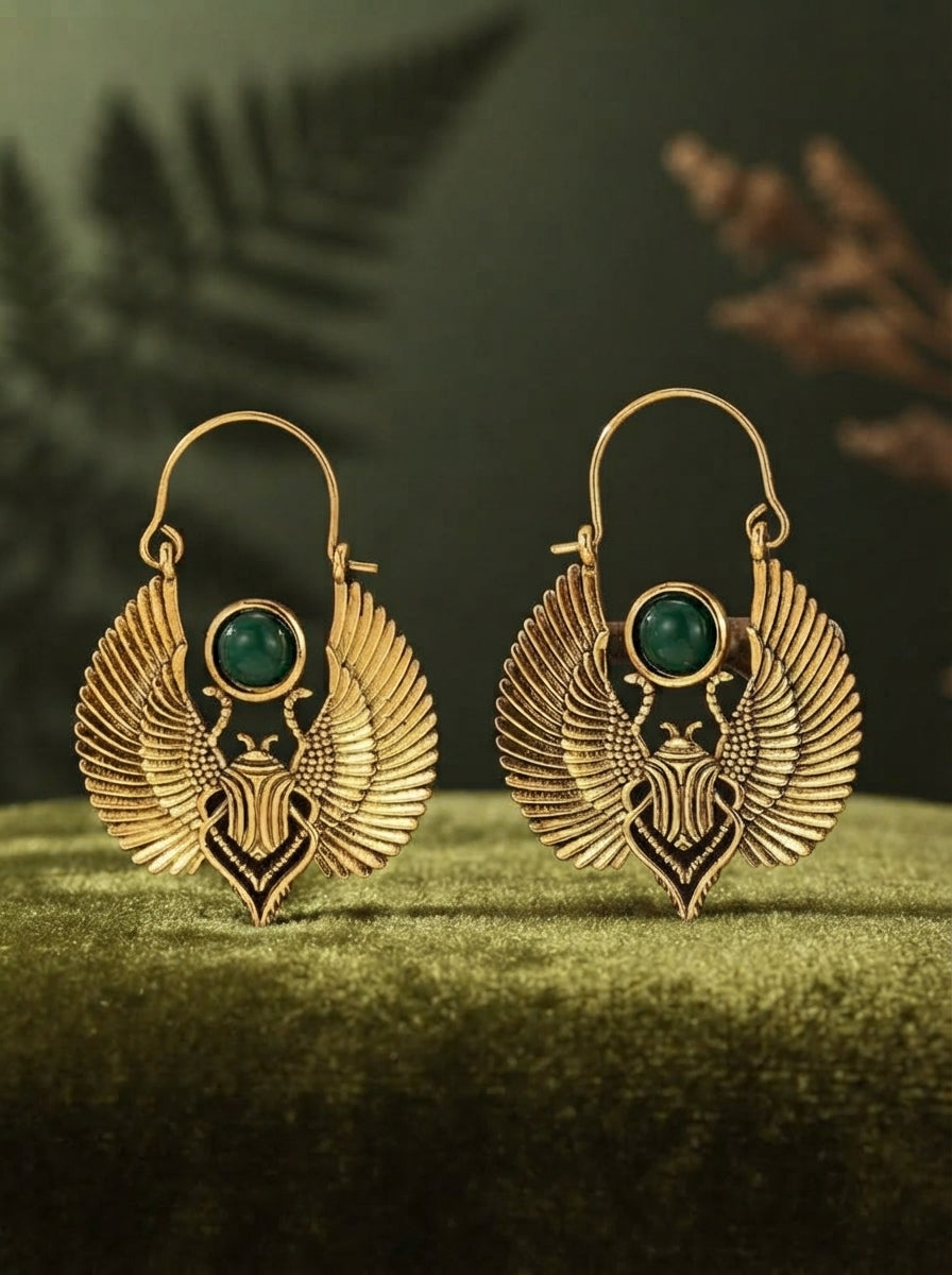 Golden Scarab Earrings