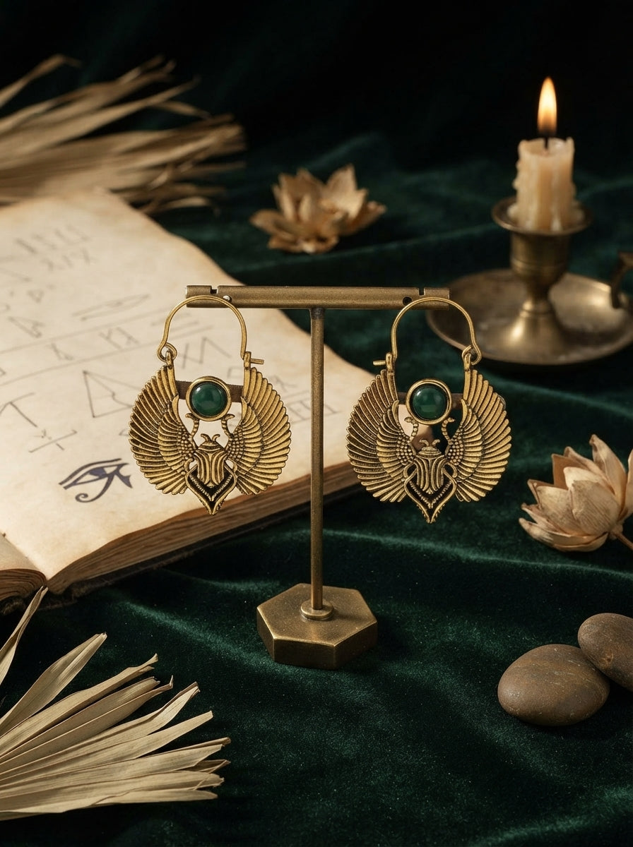 Golden Scarab Earrings