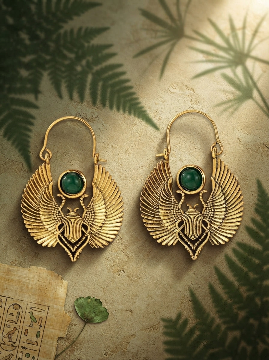 Golden Scarab Earrings