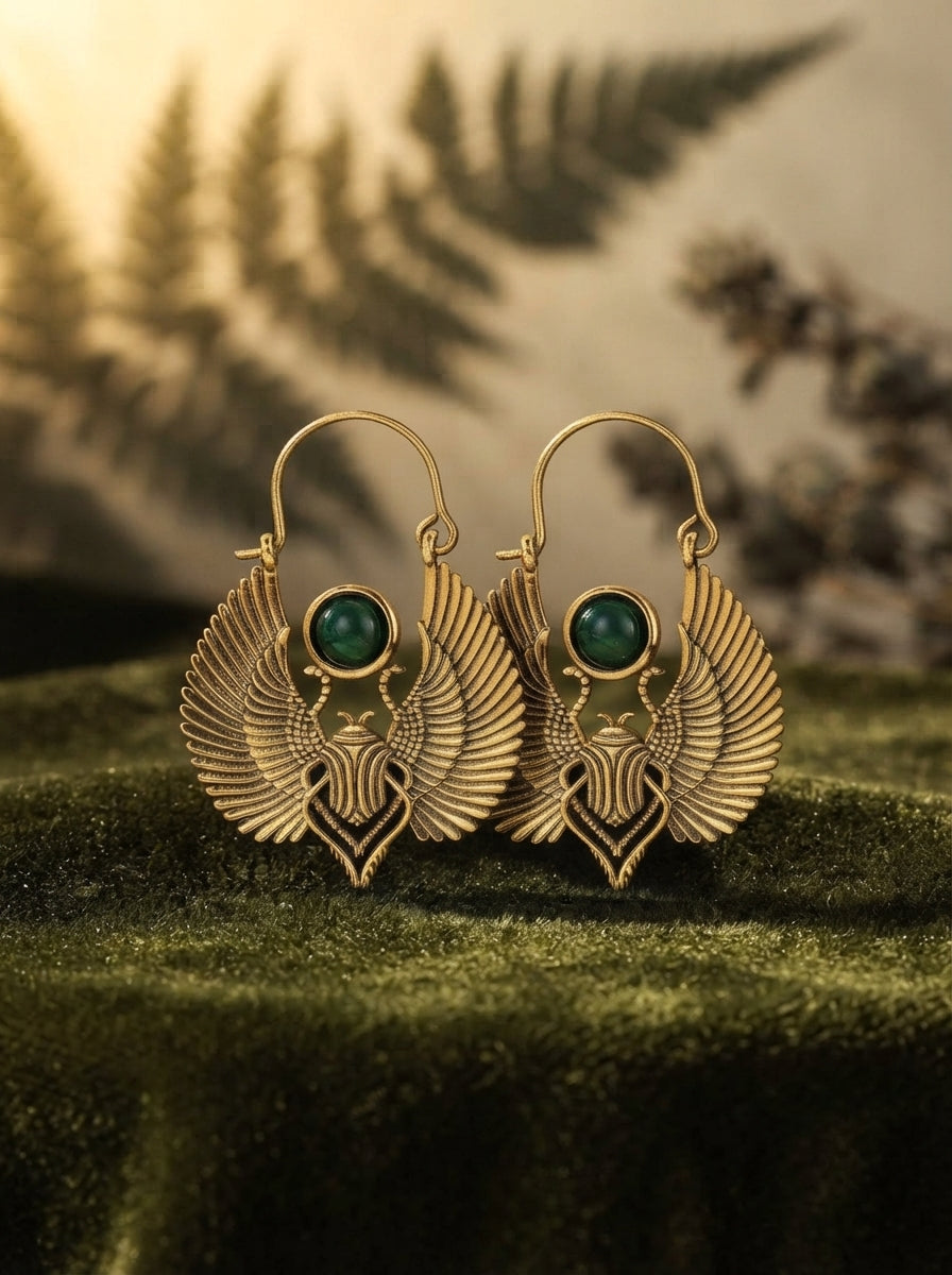 Golden Scarab Earrings