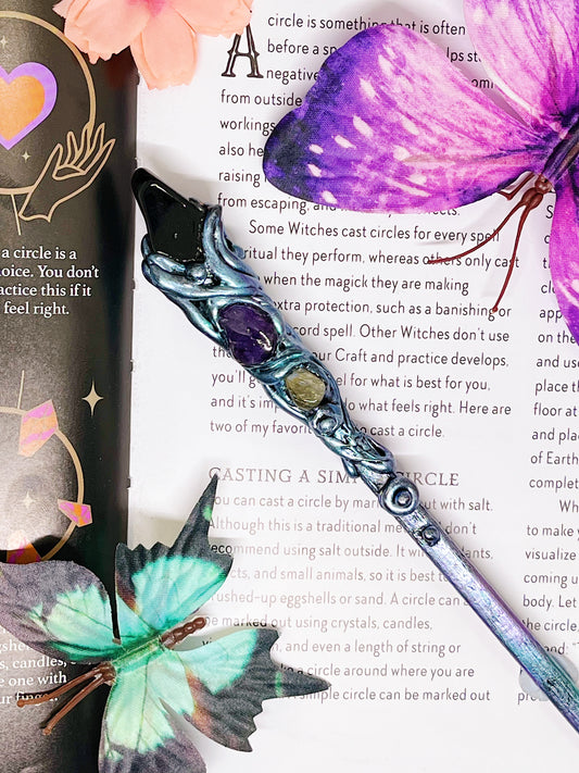 The Dragonrider - Handmade Crystal Wand