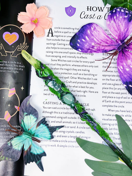 The Faerie Forest Keeper - Handmade Crystal Wand