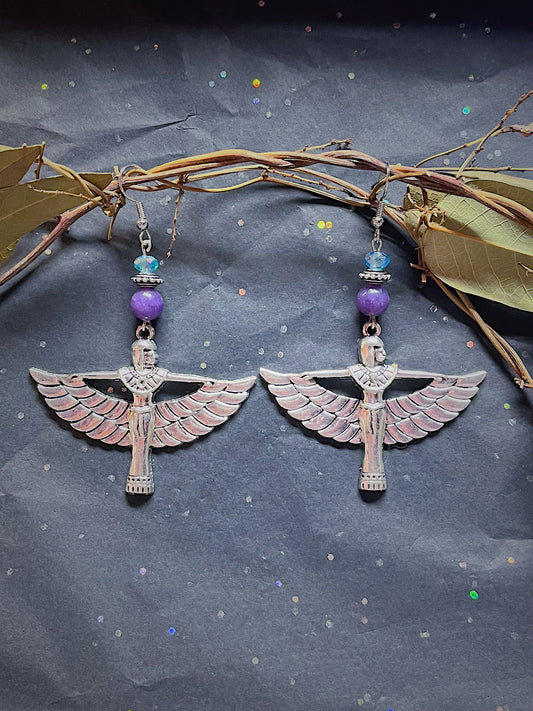 Egyptian Goddess Isis Gemstone Earrings
