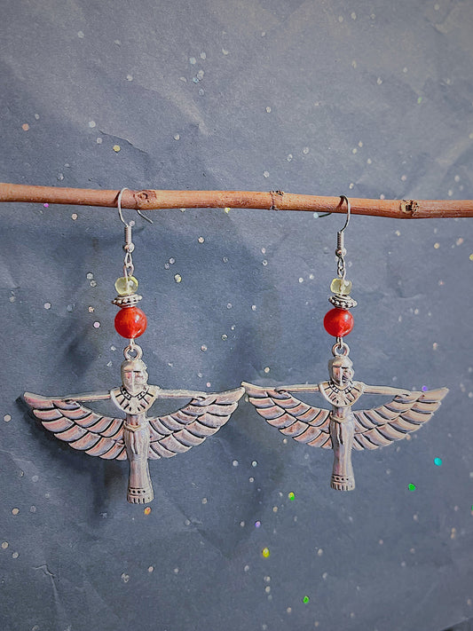 Egyptian Goddess Isis Gemstone Earrings