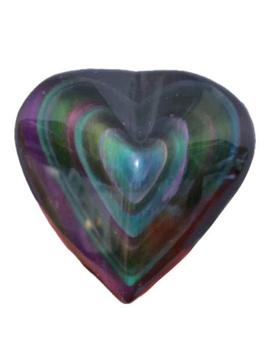 Rainbow Obsidian Heart