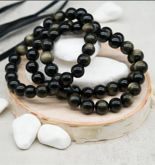 Golden Sheen Obsidian Bracelets