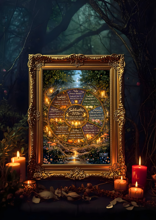 Wheel of the Year 2026 - Southern Hemisphere – A4 Printable