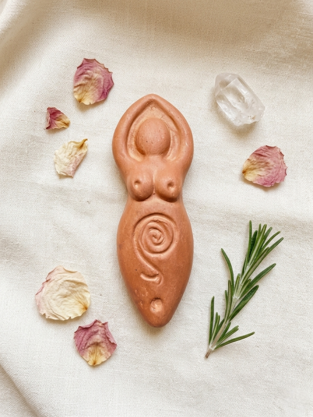 White Spring Handcrafted Altar Goddess - Natural