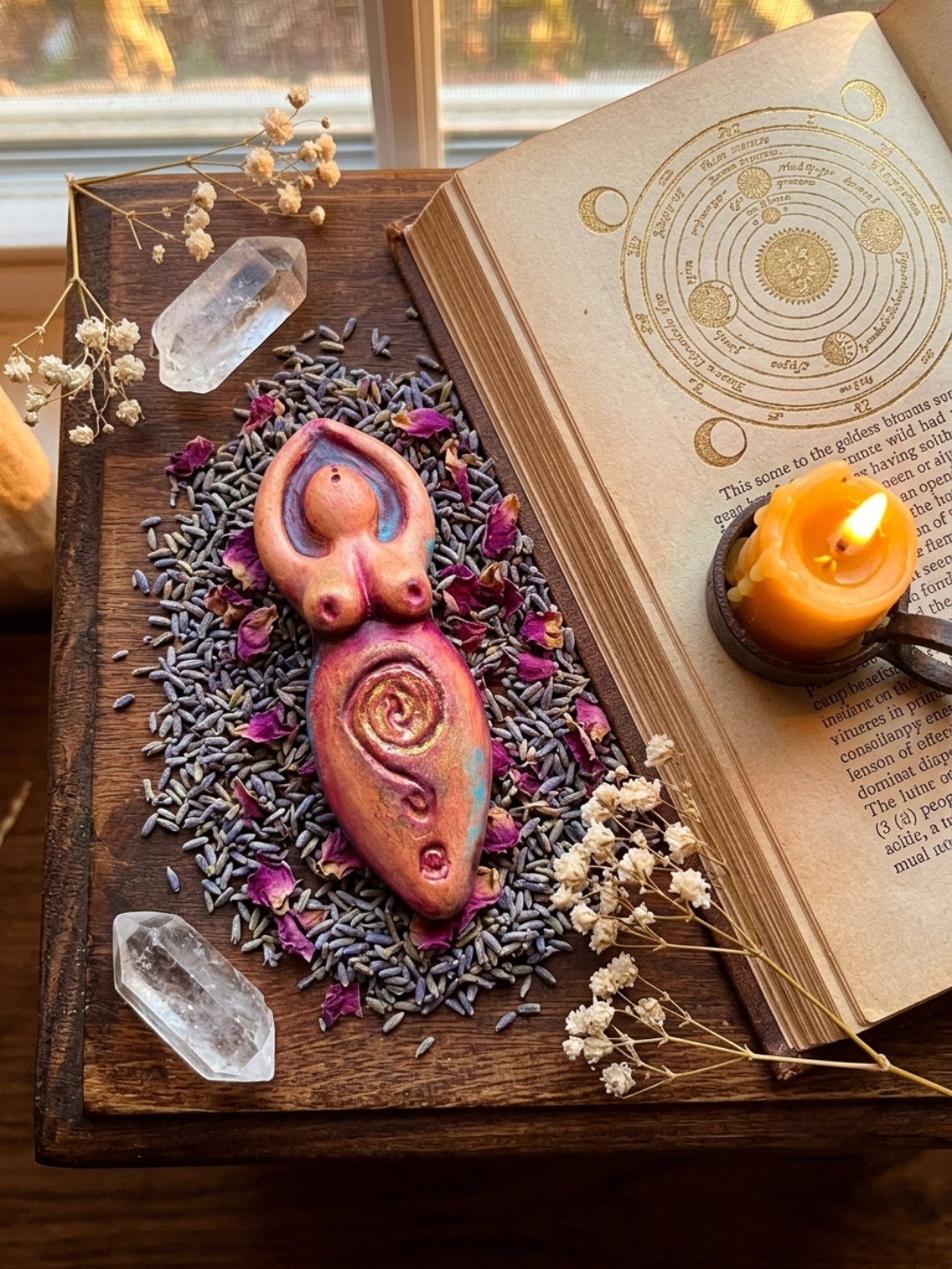 White Spring Handcrafted Altar Goddess – Spring Rose