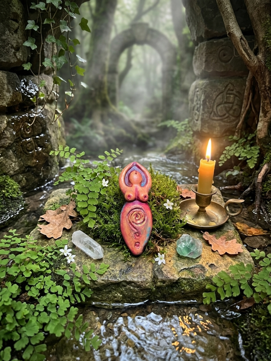 White Spring Handcrafted Altar Goddess – Spring Rose