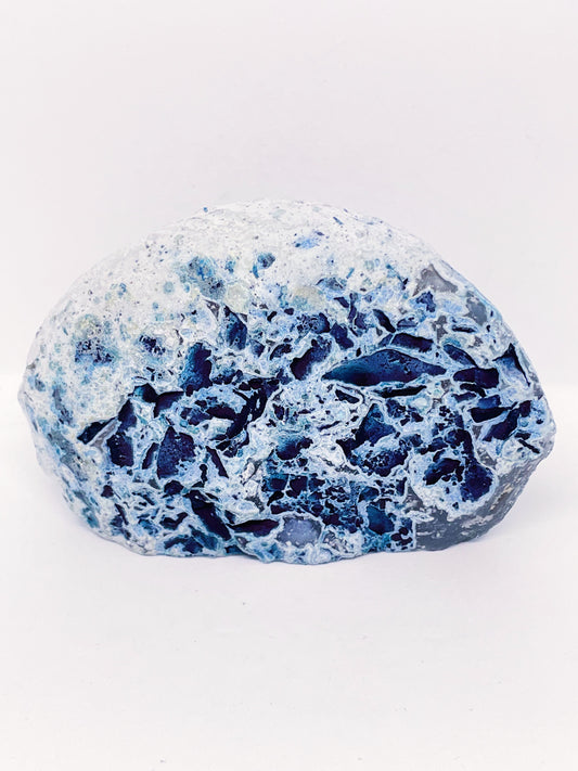 Blue Agate Geode Cut Base