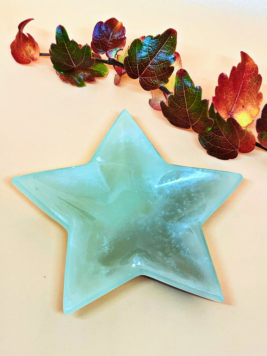 Green Banded Calcite Star Bowl