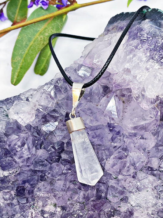 Sterling Silver Clear Quartz Point Pendants
