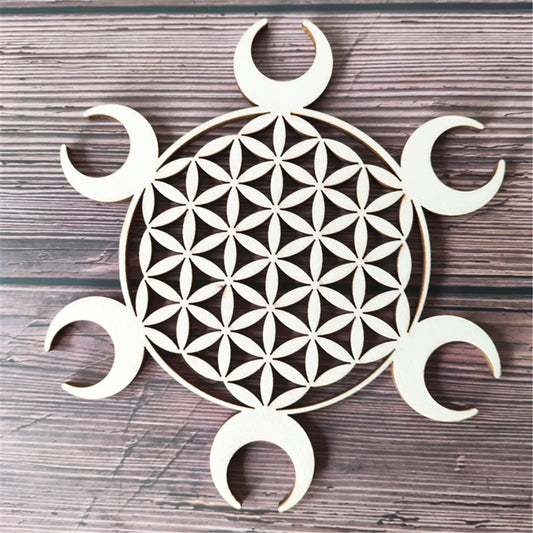 Flower of Life Wooden Multiple Sphere Stand & Grid