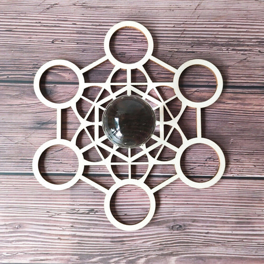 Metatron Wooden Multiple Sphere Stand & Grid