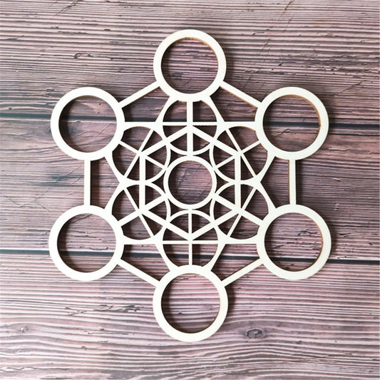 Metatron Wooden Multiple Sphere Stand & Grid