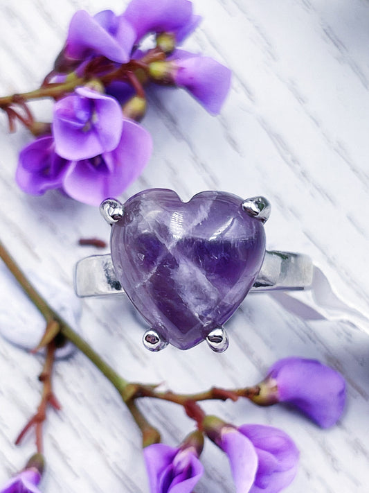 Amethyst Heart Ring