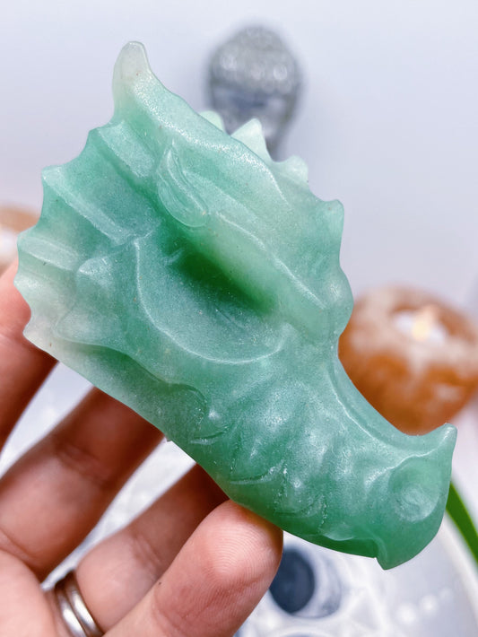 Green Aventurine Dragon Carving