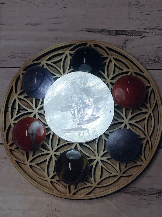 Flower of Life Grid White Light Stand