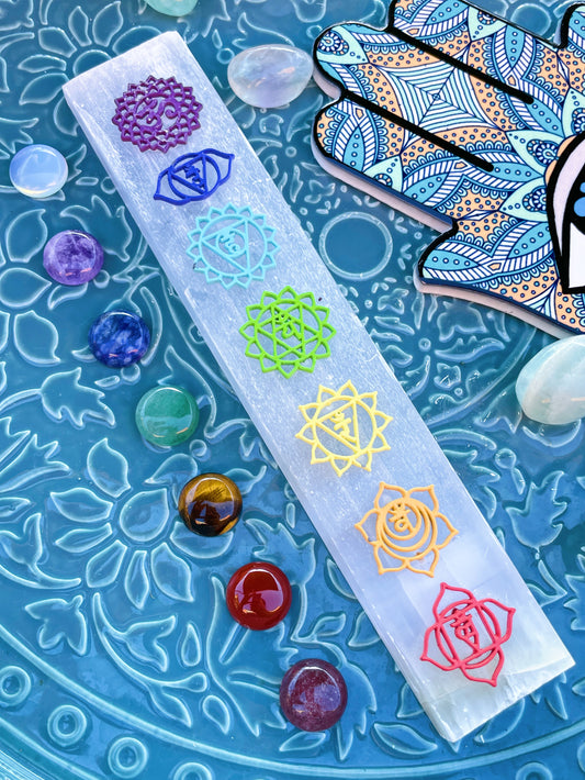 Selenite Chakra Set