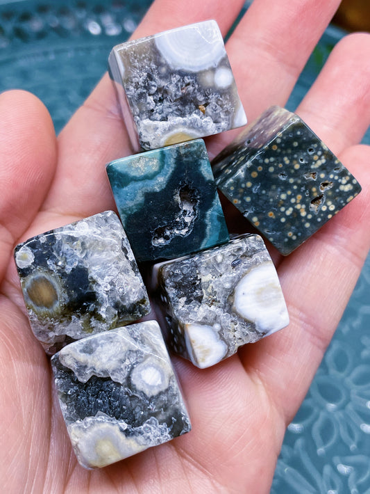 Druzy Ocean Jasper Cubes