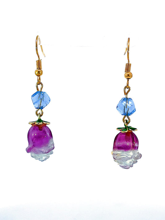 Fluorite Rose Earrings