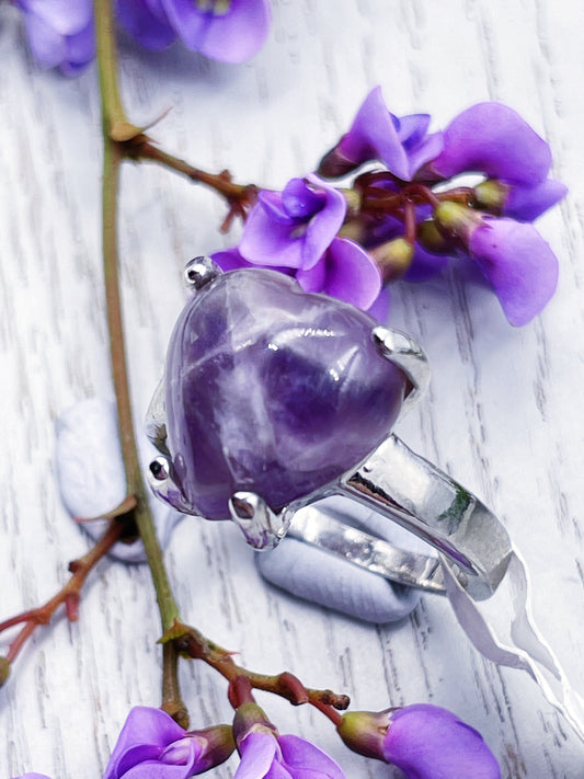 Amethyst Heart Ring