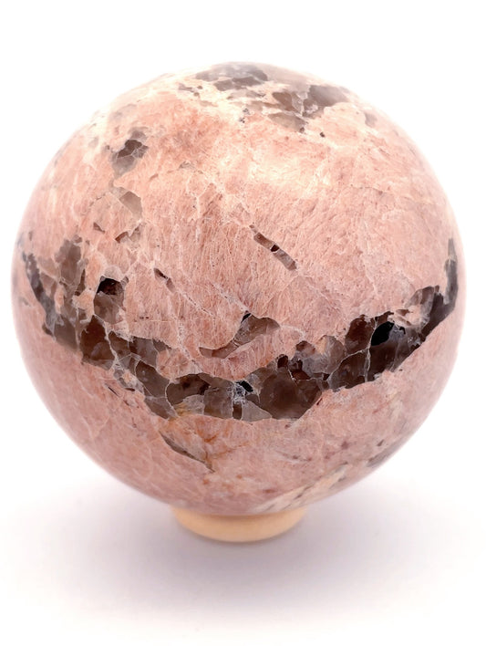 Peach Moonstone & Smoky Quartz Spheres